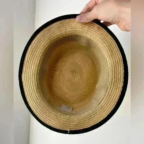 Urban Outfitters Tan Paper Straw Hat Cosplay Tea Party 20s Flapper Bridal Party - Picture 8 of 9